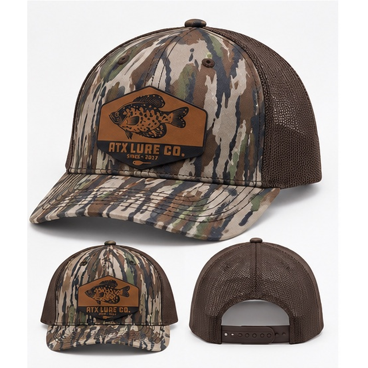 Leather Crappie Patch Hat