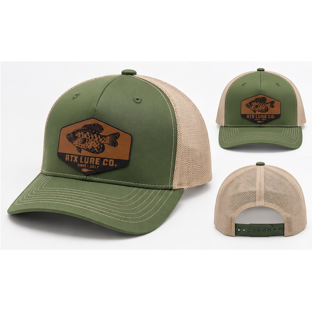 Leather Crappie Patch Hat