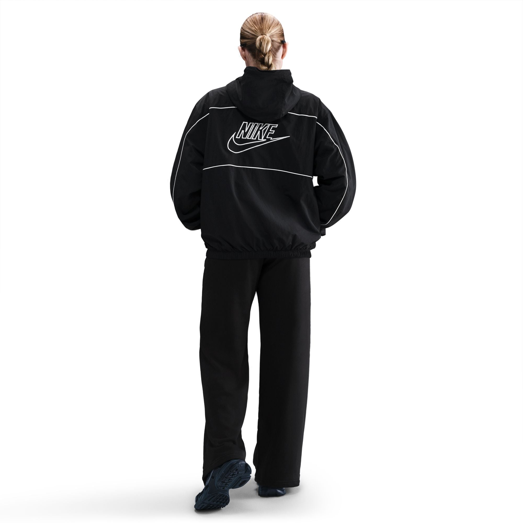 Nike Women's Mid-Rise Wide-Leg Sweatpants - Black
