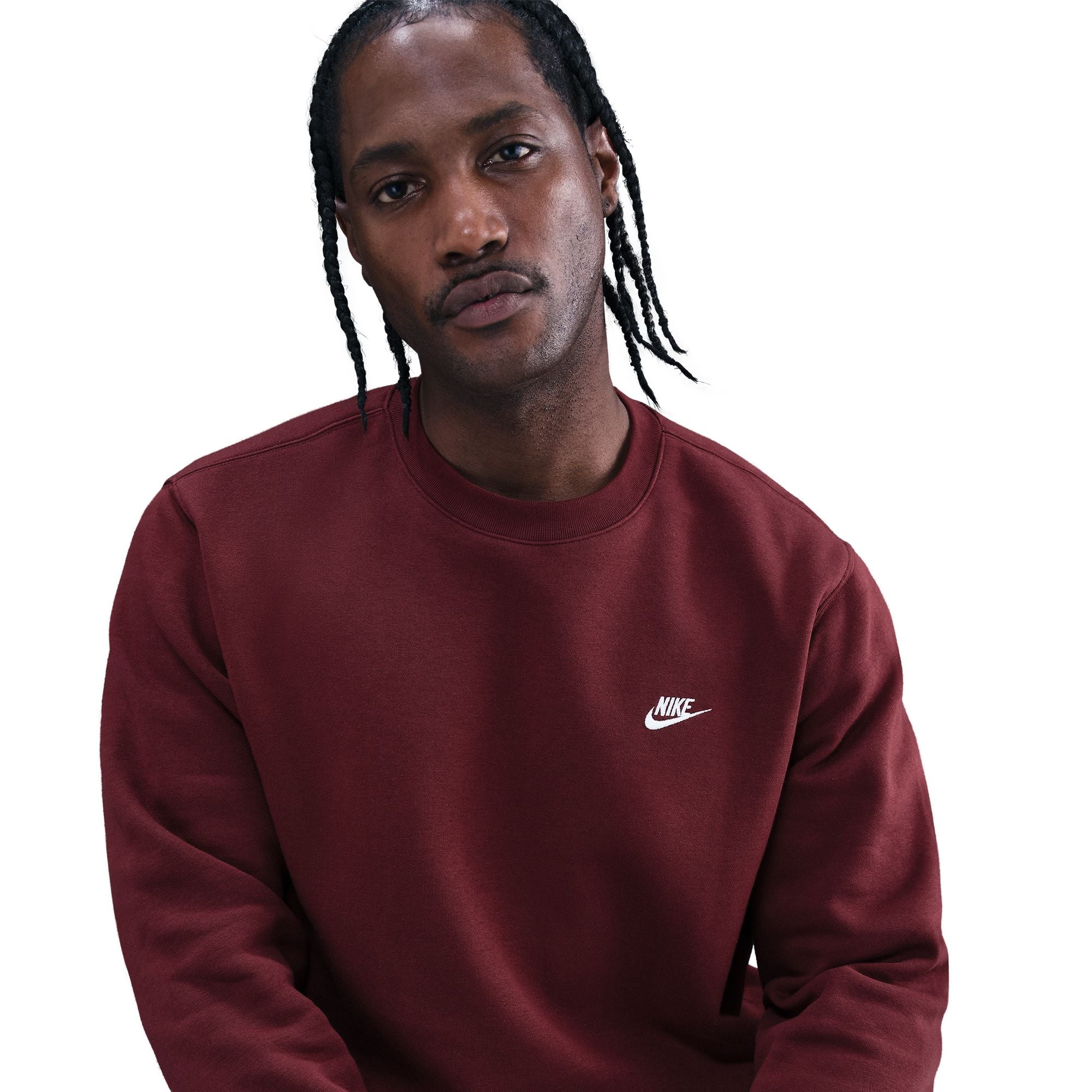Nike Mens Club Fleece Crewneck - Dark Team Red