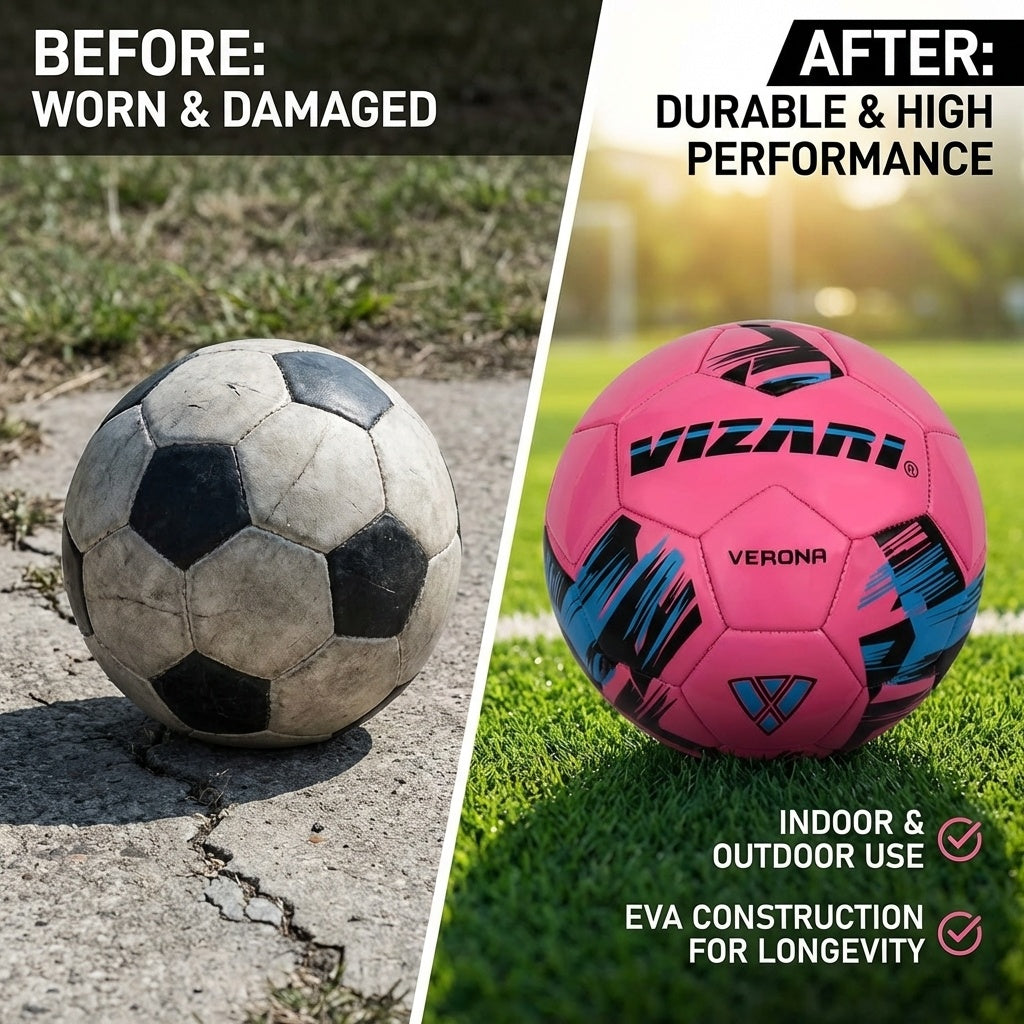 Verona Soccer Ball-Pink/Black/Sky