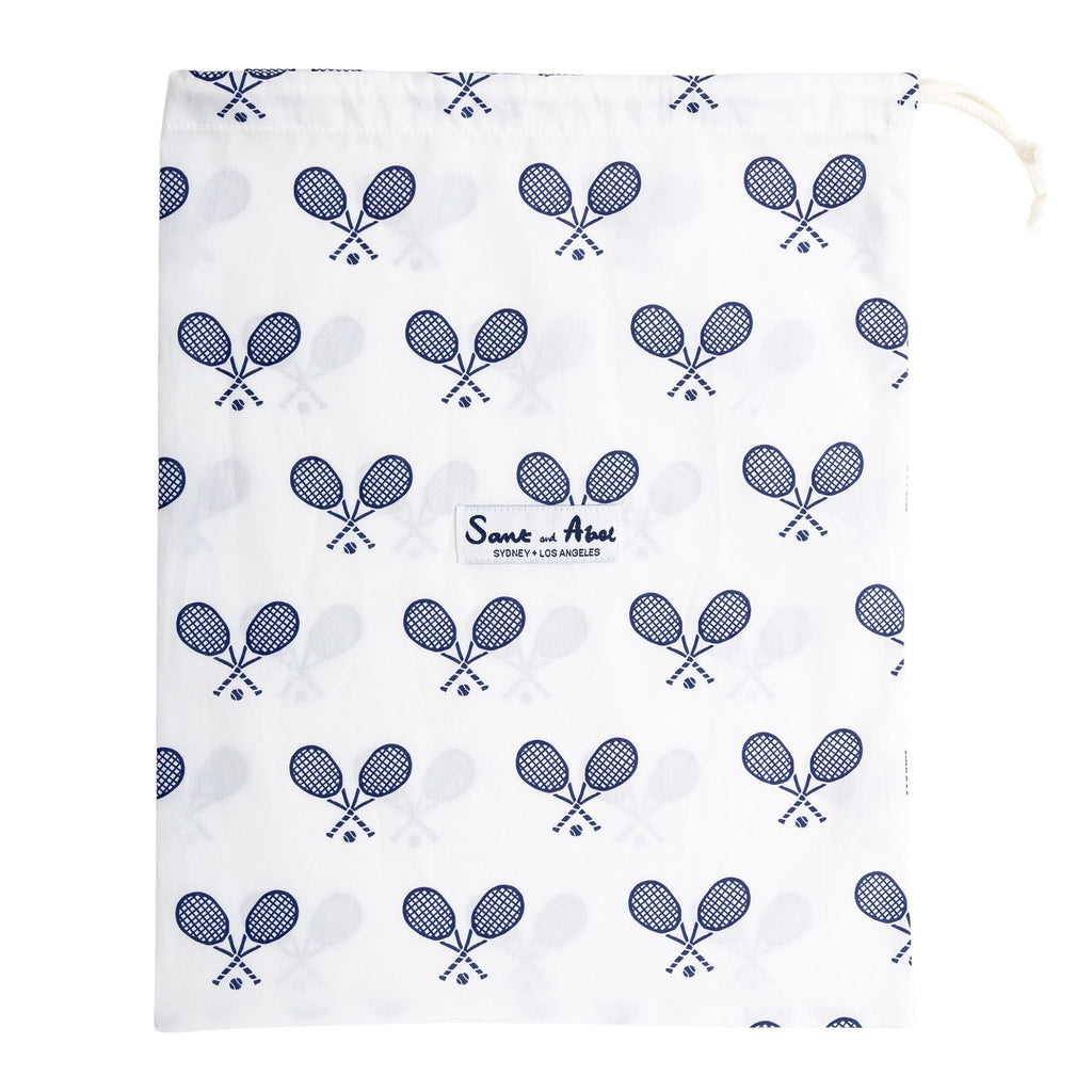 Men's Tennis Navy Sleep Shorts - Organic Cotton Poplin