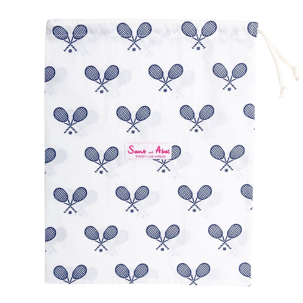 Women's Tennis Navy Short PJ Set - Organic Cotton Poplin