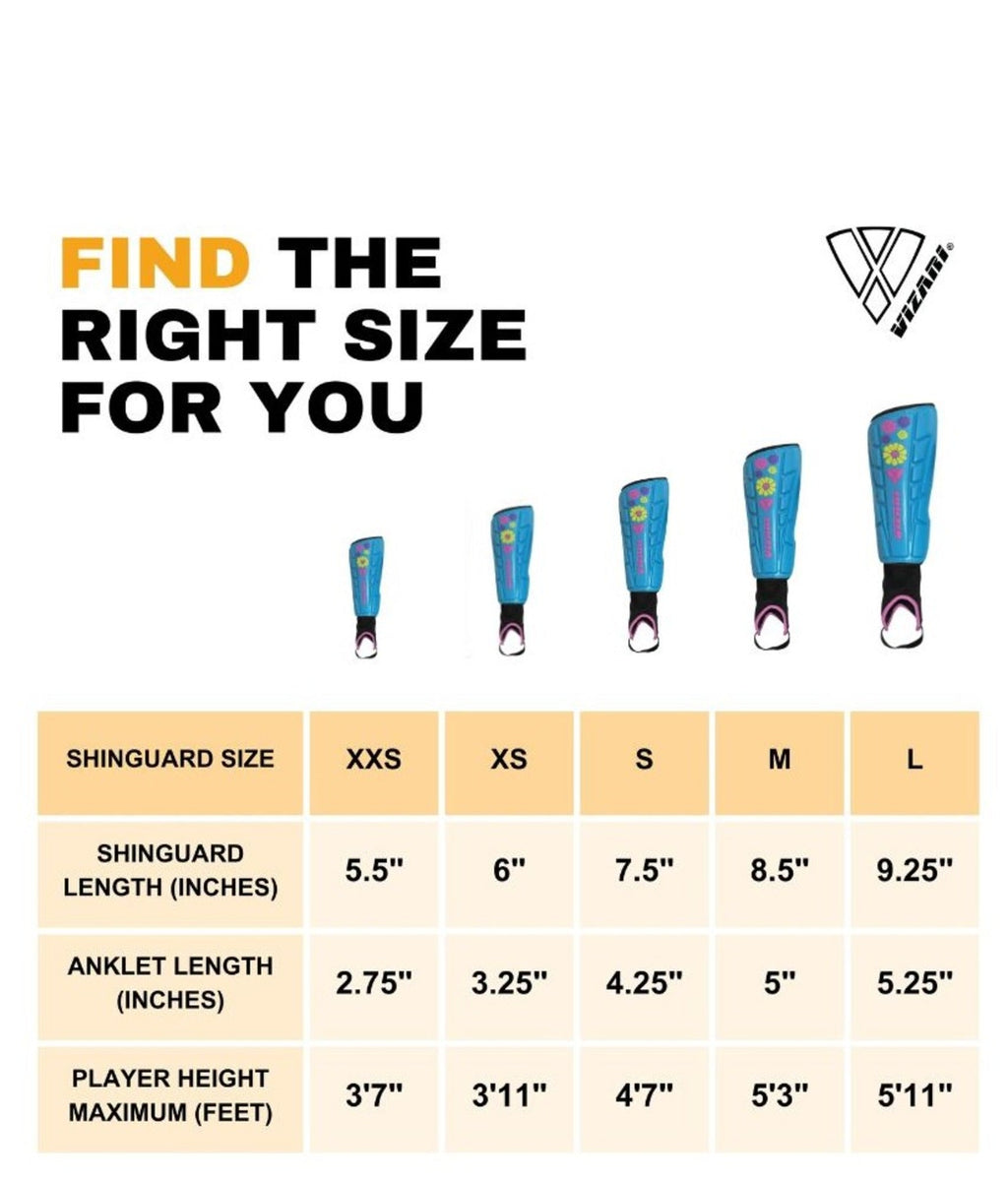 Vizari Blossom Youth Soccer Shin Guard - Blue