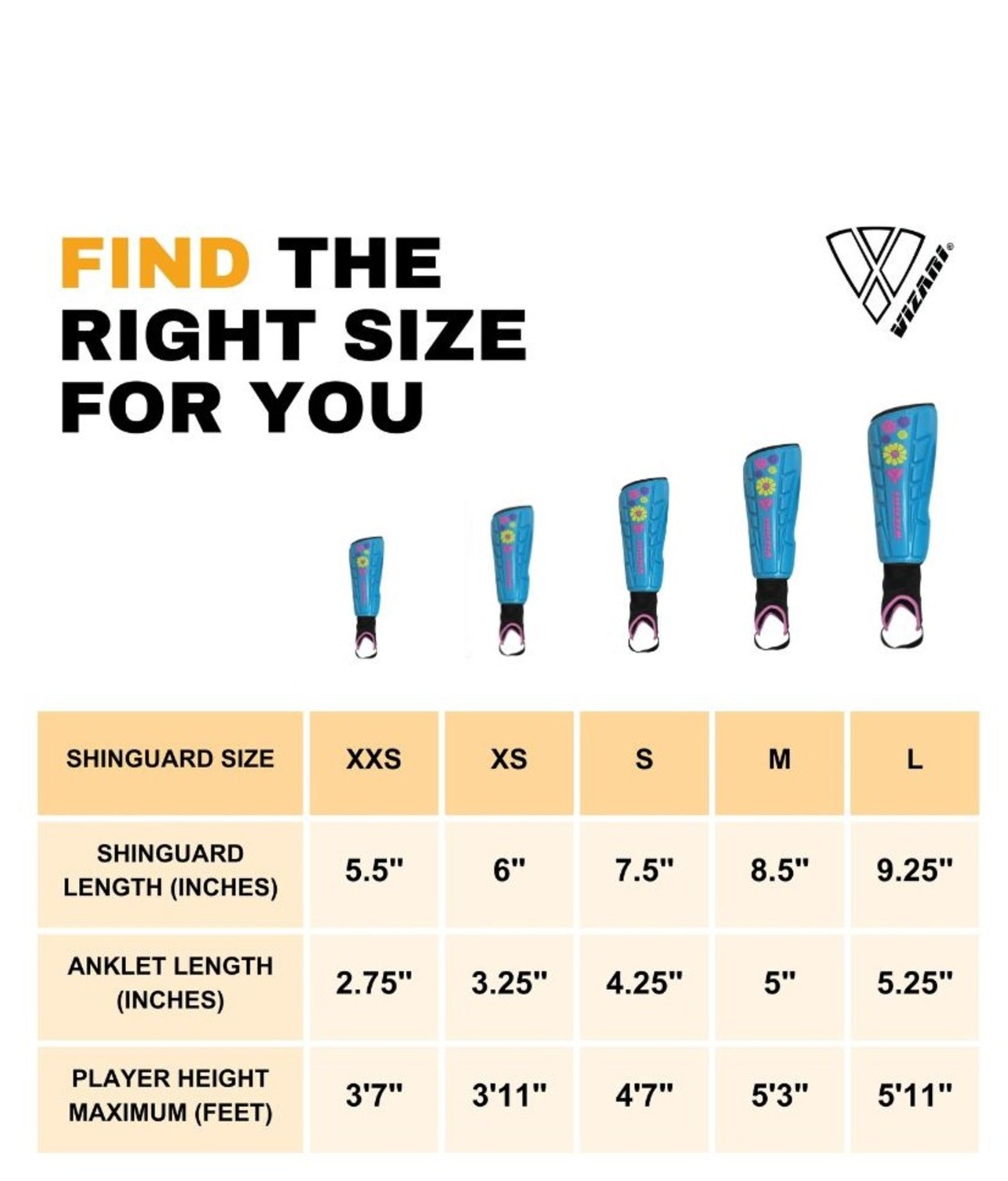 Vizari Blossom Youth Soccer Shin Guard - Blue