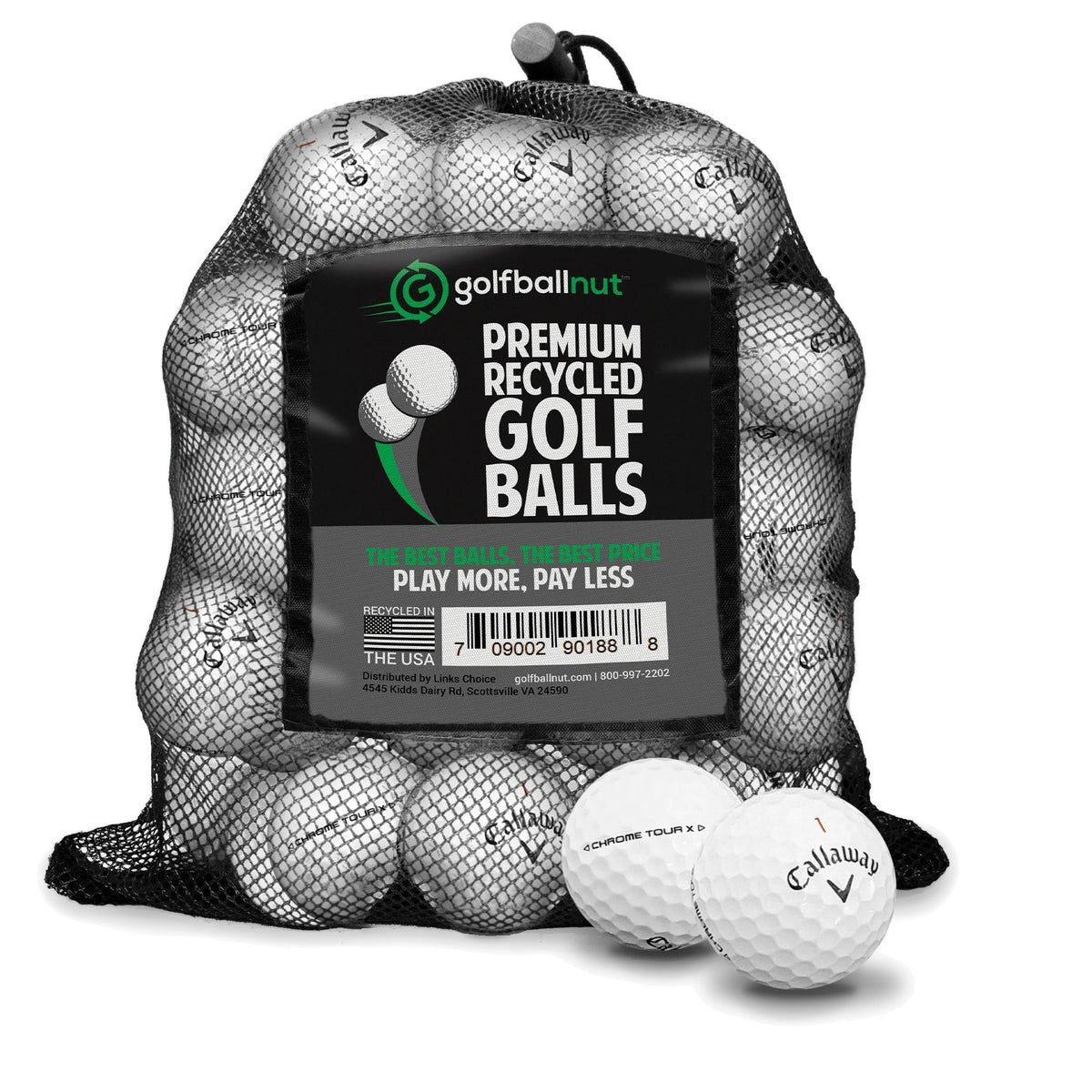 Used Callaway Chrome Tour X Golf Balls - Dozen & Mesh Bags