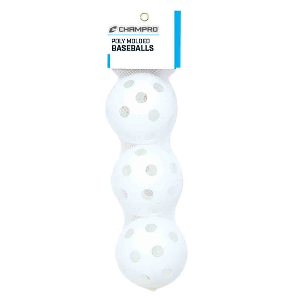 9" POLY BALLS - 3 PK WHITE | BASEBALL TRAINING BALL