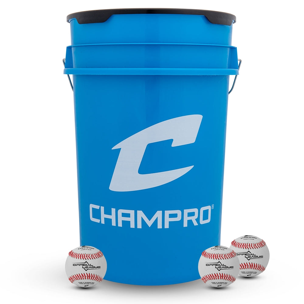 BUCKET (6 GAL) W/24 CBB-200D BALLS | BASEBALL EQUIPMENT STORAGE