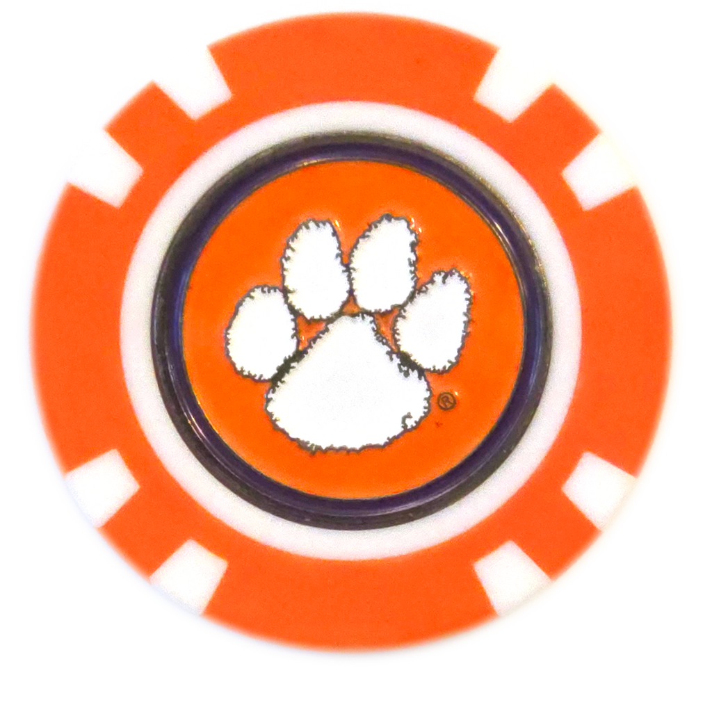 Officially Licensed Clemson Tigers Poker Chip Ball Marker