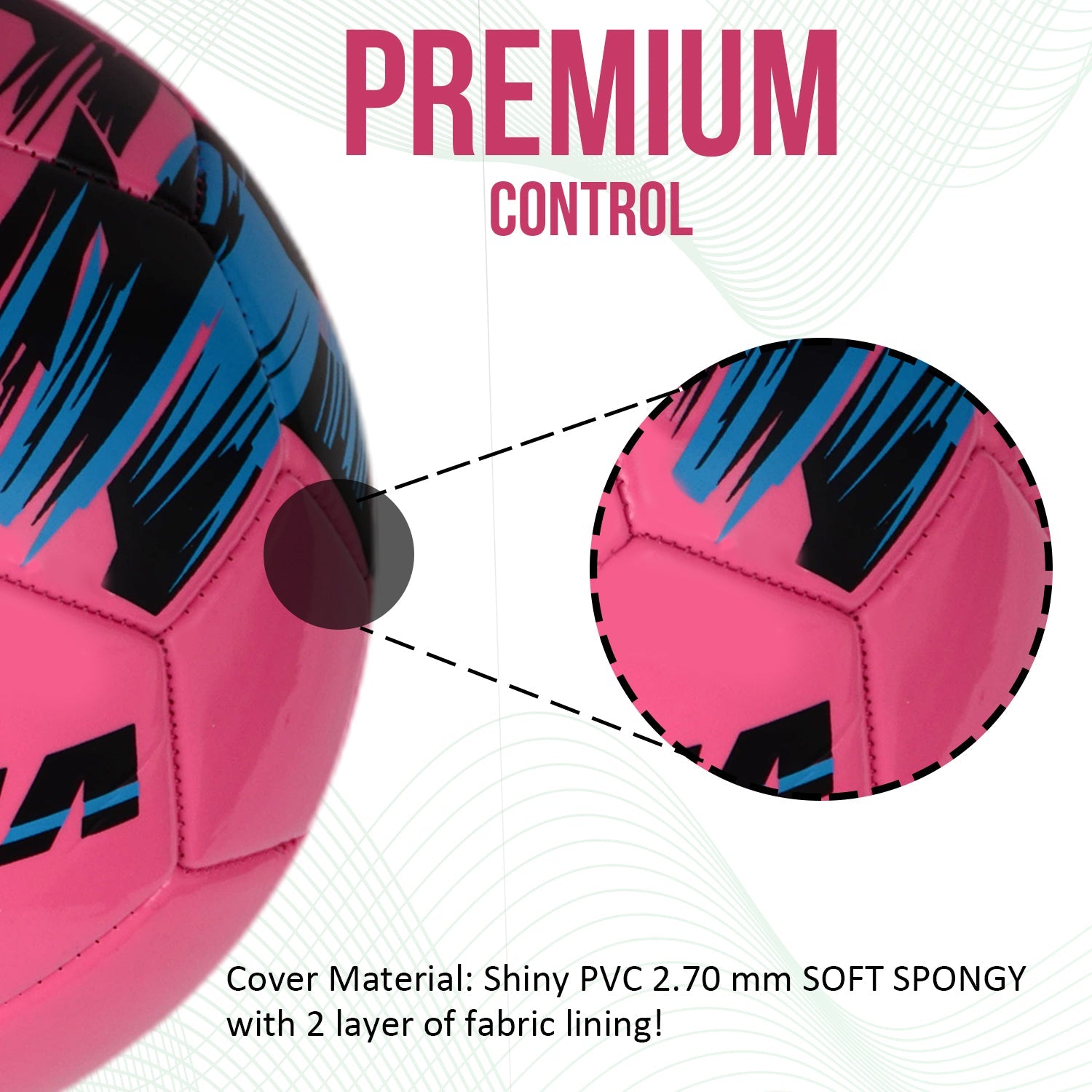 Verona Soccer Ball-Pink/Black/Sky
