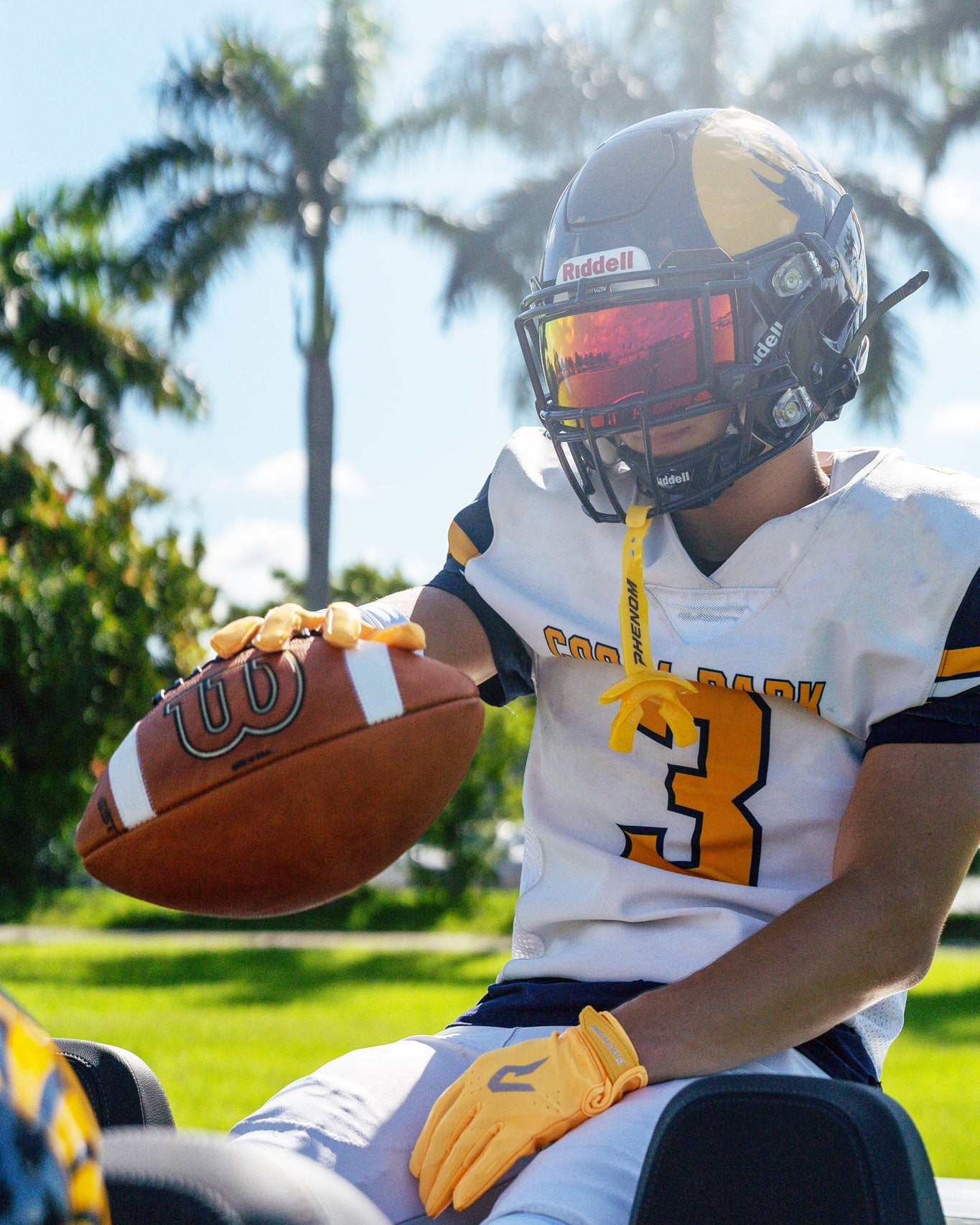 Phenom Elite VPS5 Youth Football Gloves - Team Colors