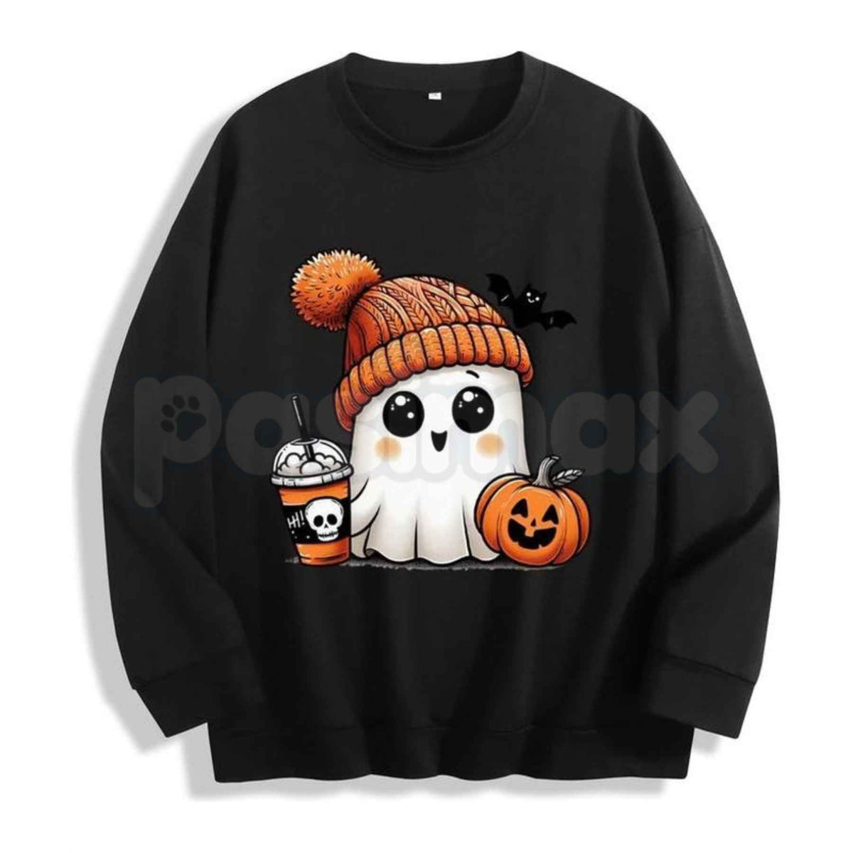 Cute Ghost Iced Coffee Pumpkin Sweatshirt | Fall Spooky Season Crewneck