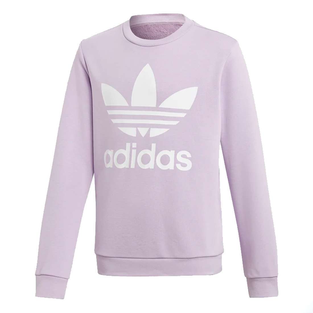 adidas Originals Kid's(Youth) Trefoil Crew Sweater - Purple Glow / White