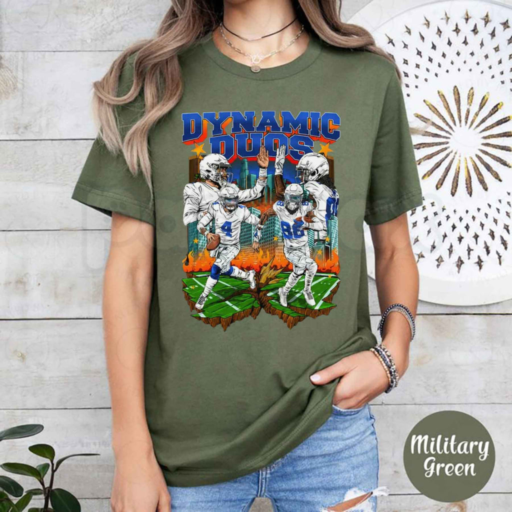 Dak Prescott & CeeDee Lamb Dallas Football T-Shirt – Star Dynamic Duo Unisex Tee