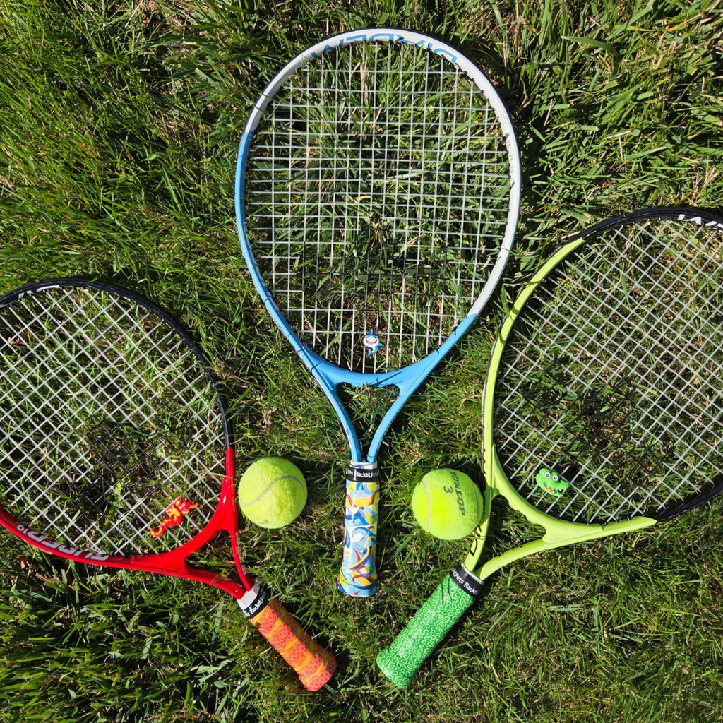 Dragon Red Tennis Overgrip Tape and Matching Shock Absorbing Dampener for Tennis Racket
