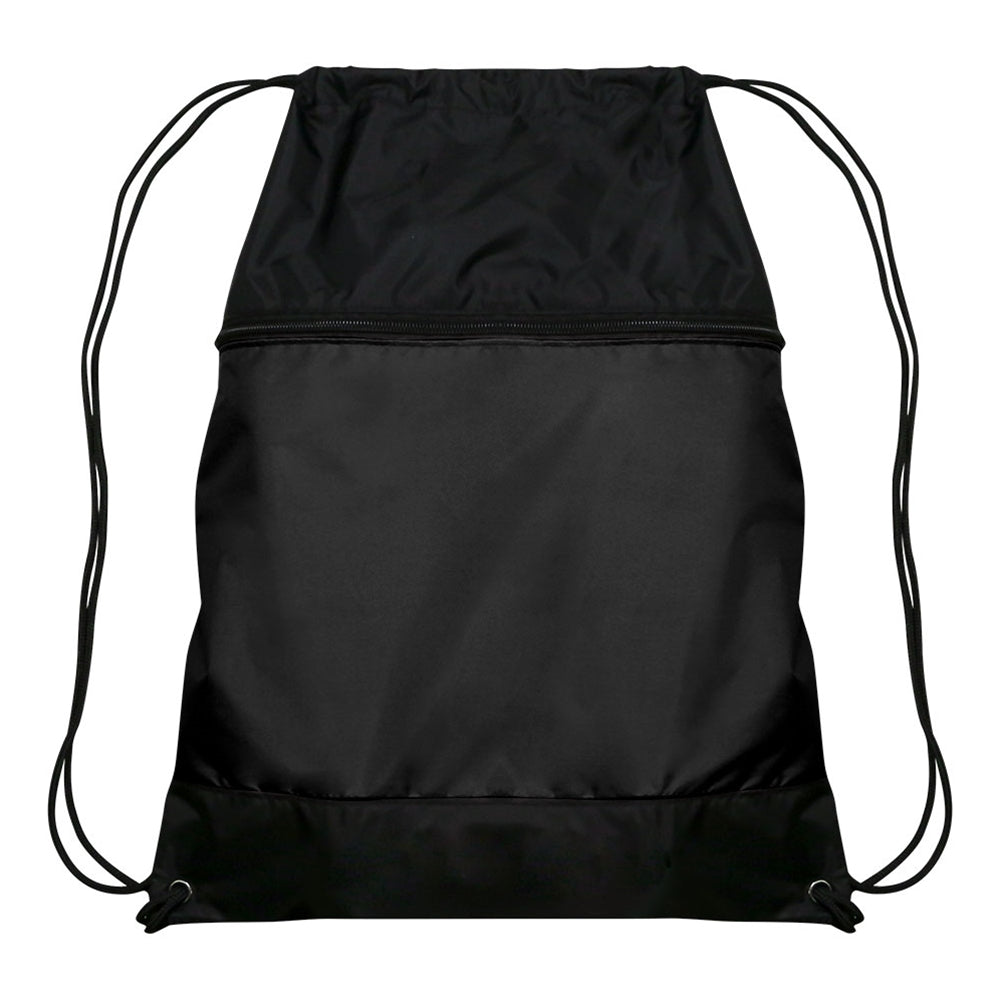 DRAWSTRING BAG W/ZIPPER POCKET