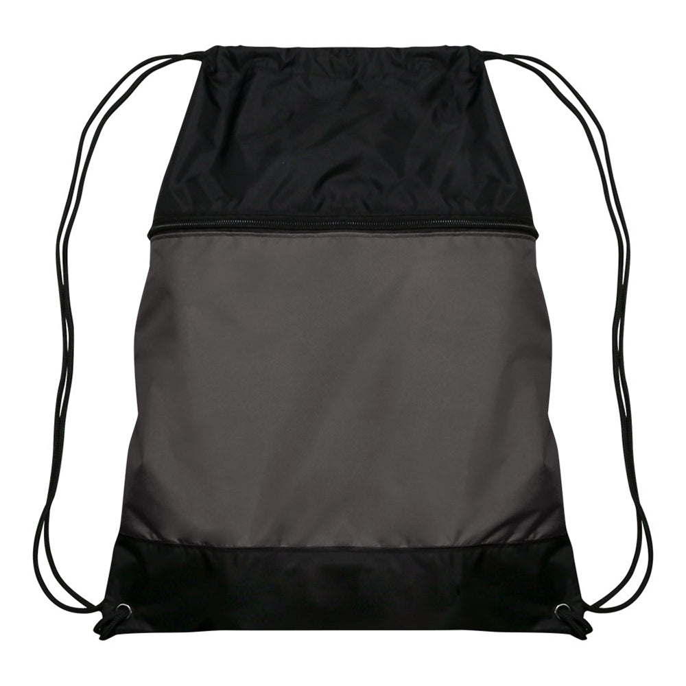 DRAWSTRING BAG W/ZIPPER POCKET