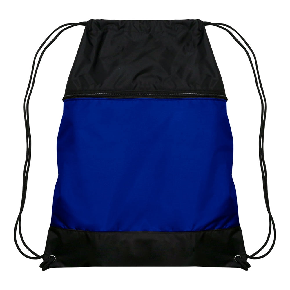DRAWSTRING BAG W/ZIPPER POCKET