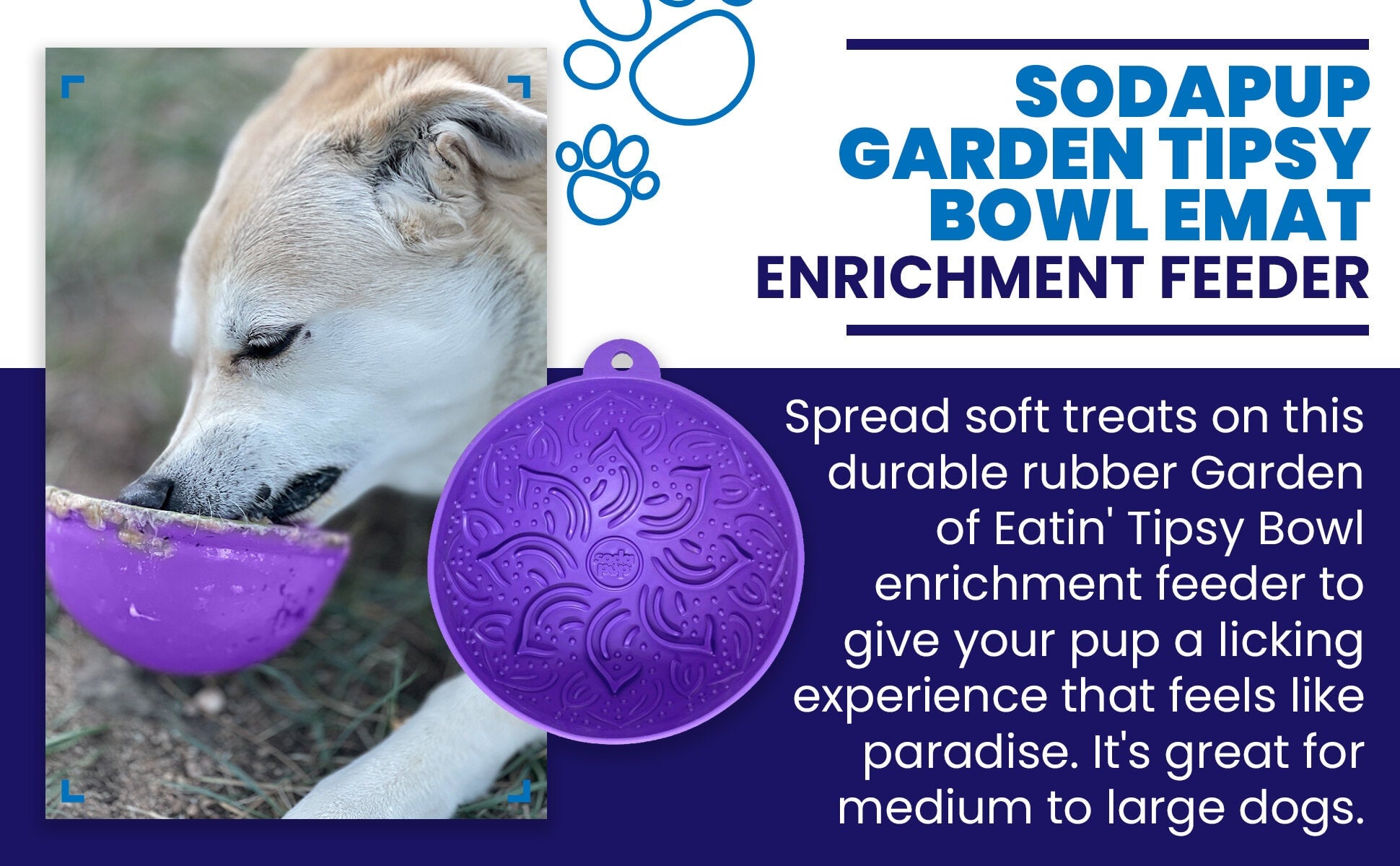 Garden of Eatin' Tipsy Bowl - Wobble Lick Mat for Dogs & Cats | USA Made