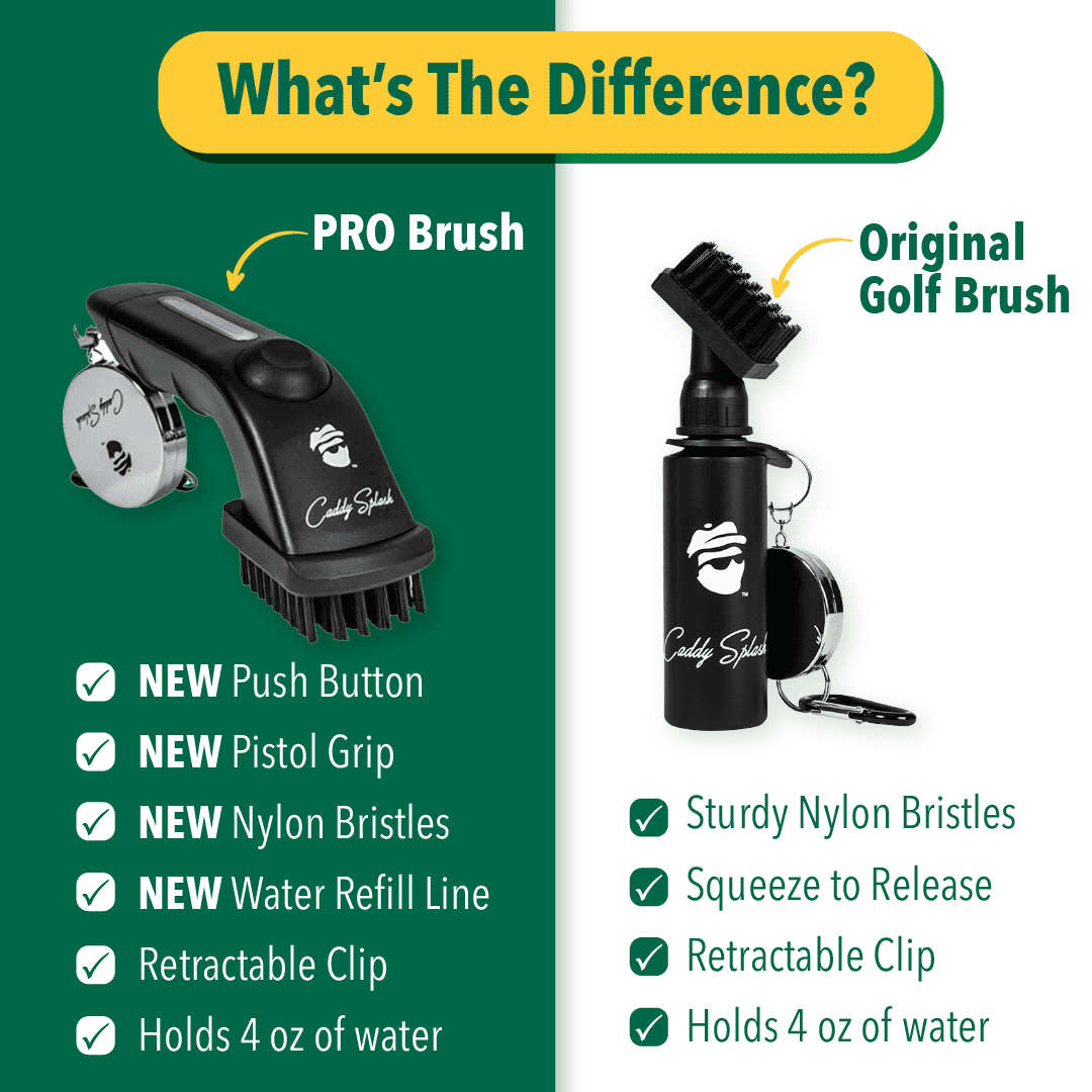 Golf Pocket Mag Towel - Black & Golf Club Water Brush Pro Bundle