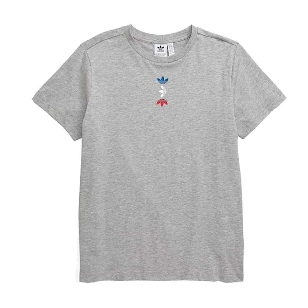 adidas Originals Kids' Linear Logo T-Shirt - Medium Grey Heather/Silver