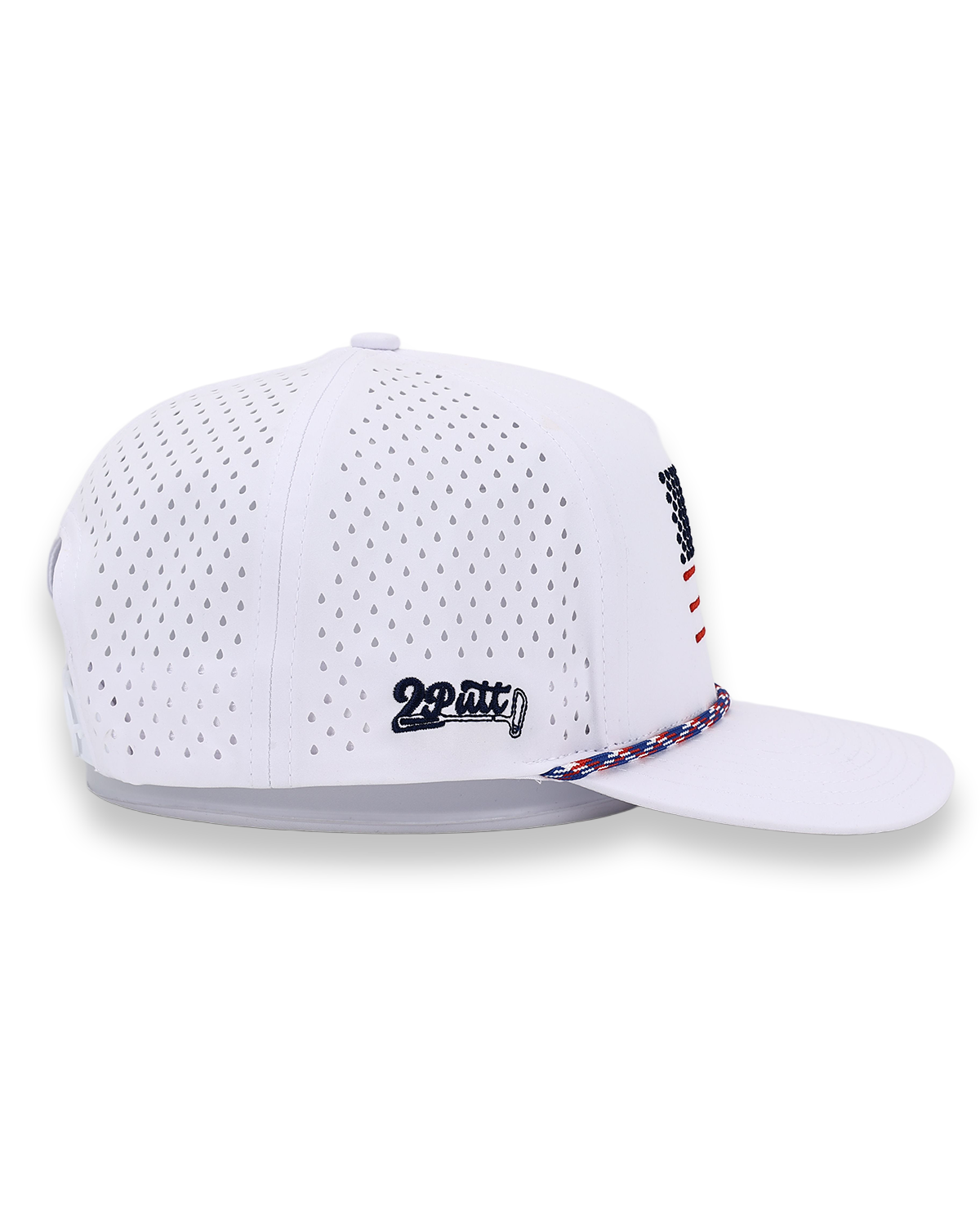 American Flag Rope Flat Bill Hat