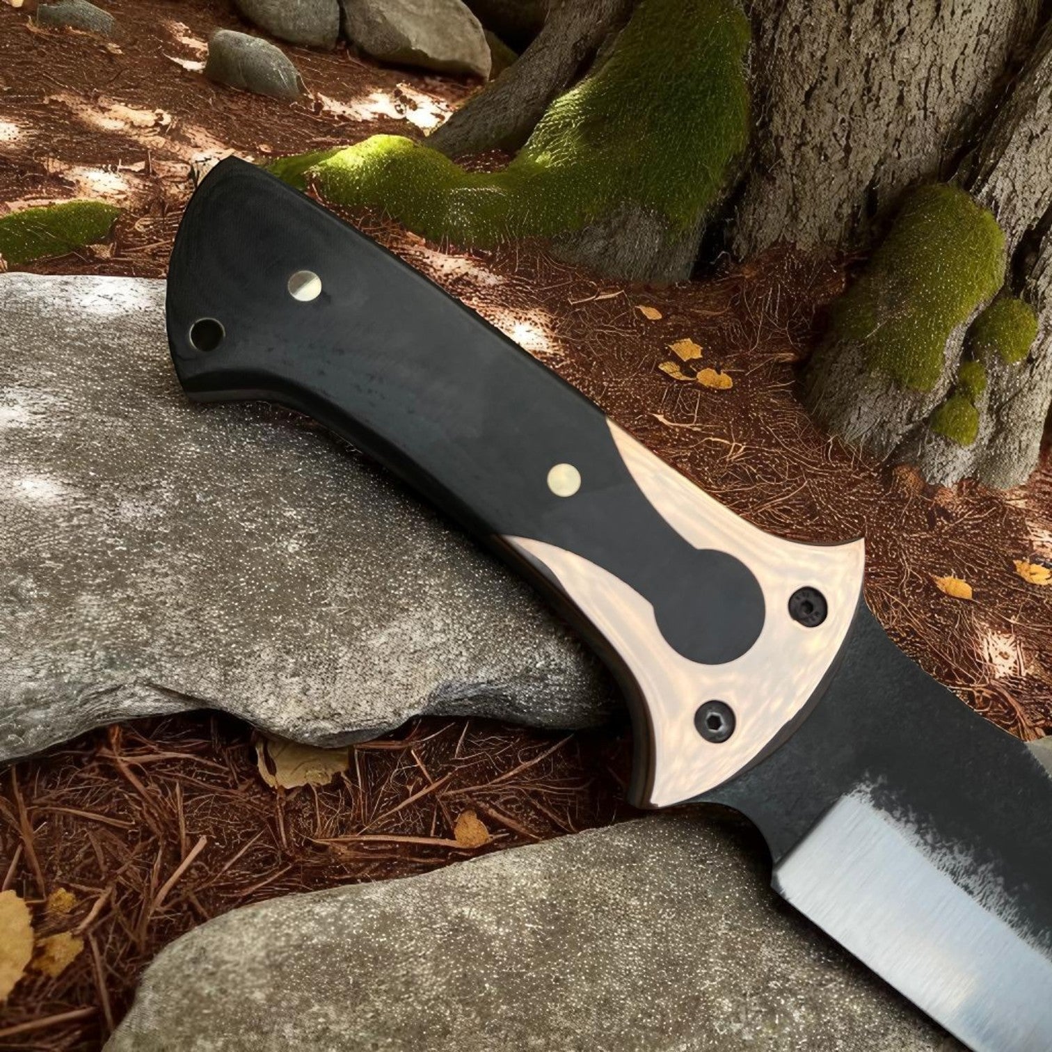 D2 Steel Hunting Knife with G10 Handle & Leather Sheath