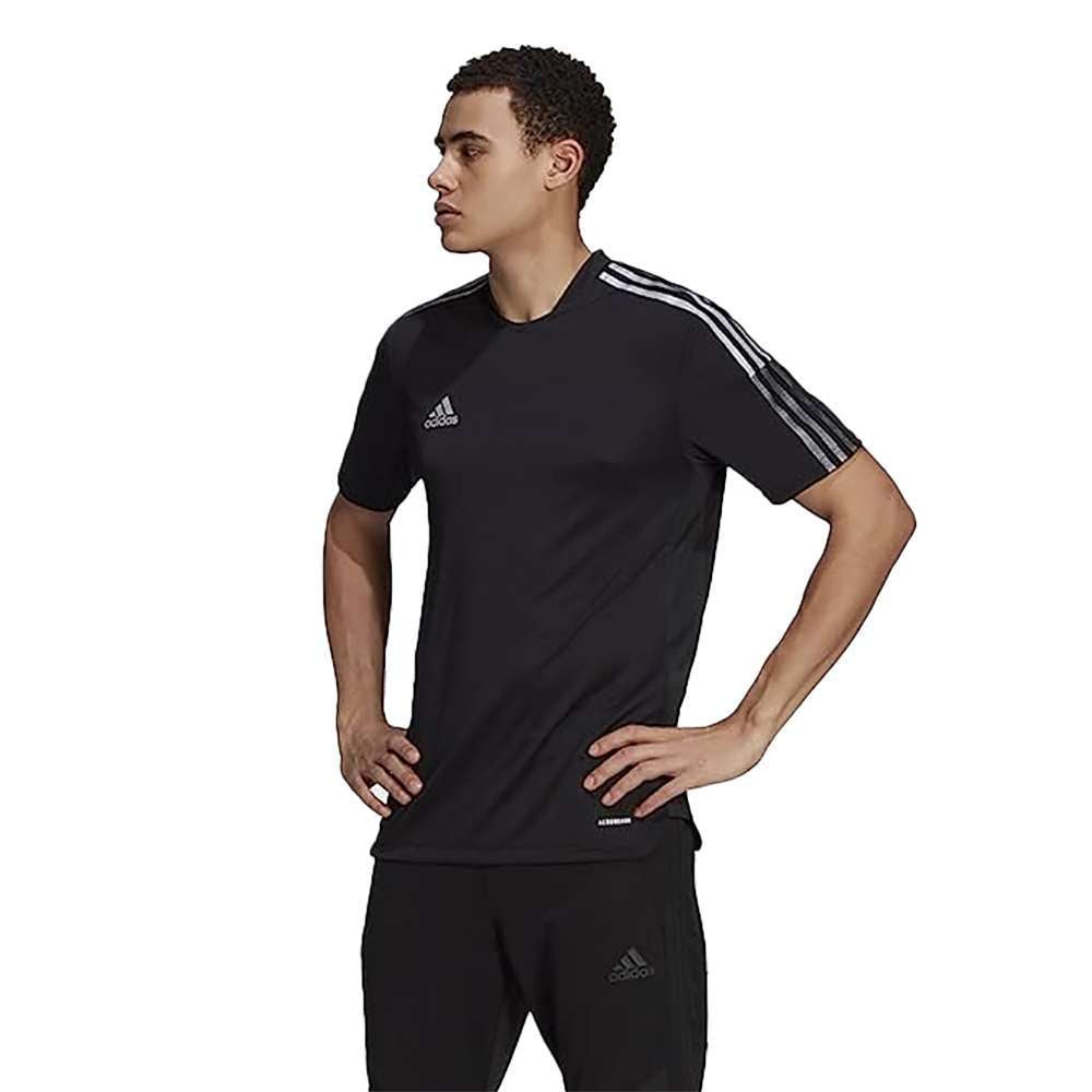 adidas Man's TIRO JSY Word R Tee - BLACK / WHITE