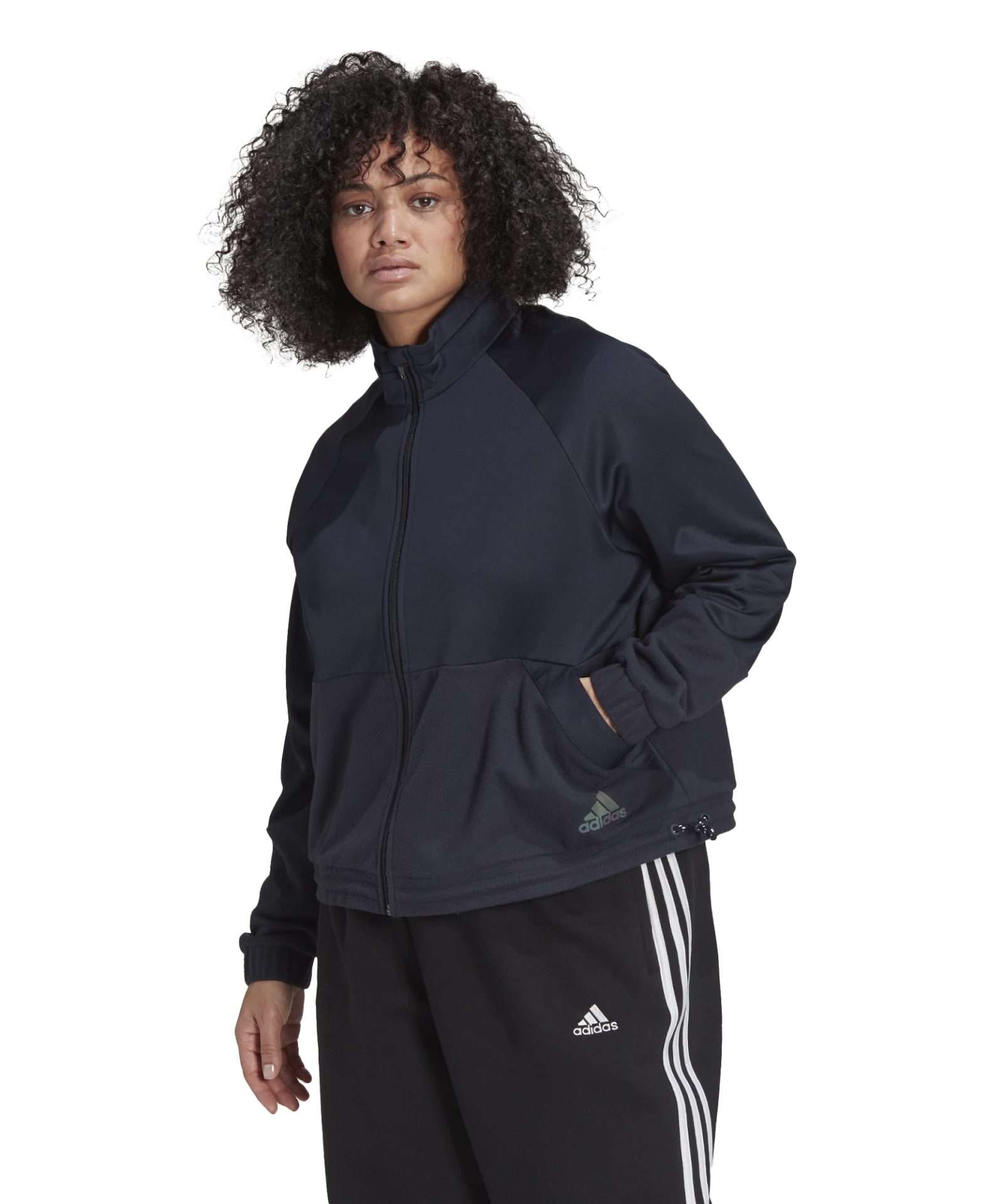 adidas Women's  X ZOE SALDANA PRIMEGREEN TRICOT TRACK JACKET (PLUS SIZE) - LEGEND INK