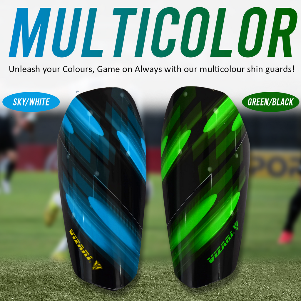 Salinas Soccer Shin Guard with Pocketed Sleeve-Sky/Black