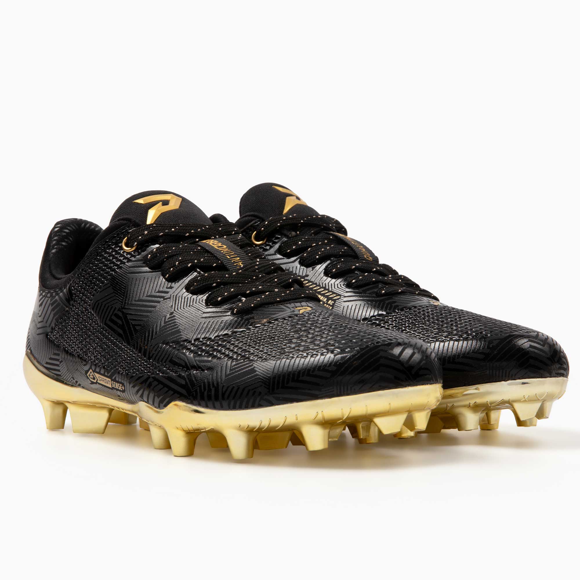 Gold Rush Black & Gold Cleats — Quantum Carbon by Phenom Elite