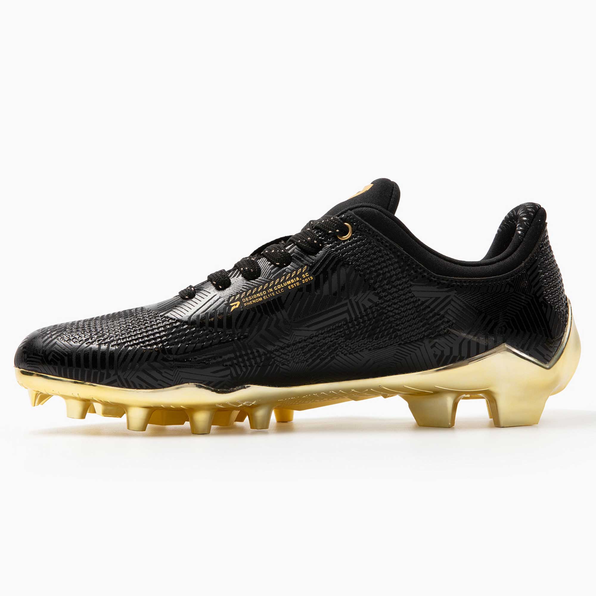 Gold Rush Black & Gold Cleats — Quantum Carbon by Phenom Elite