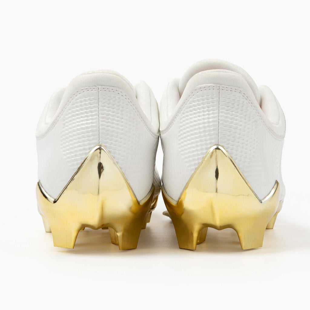 Gold Rush White & Gold Cleats — Quantum Carbon by Phenom Elite