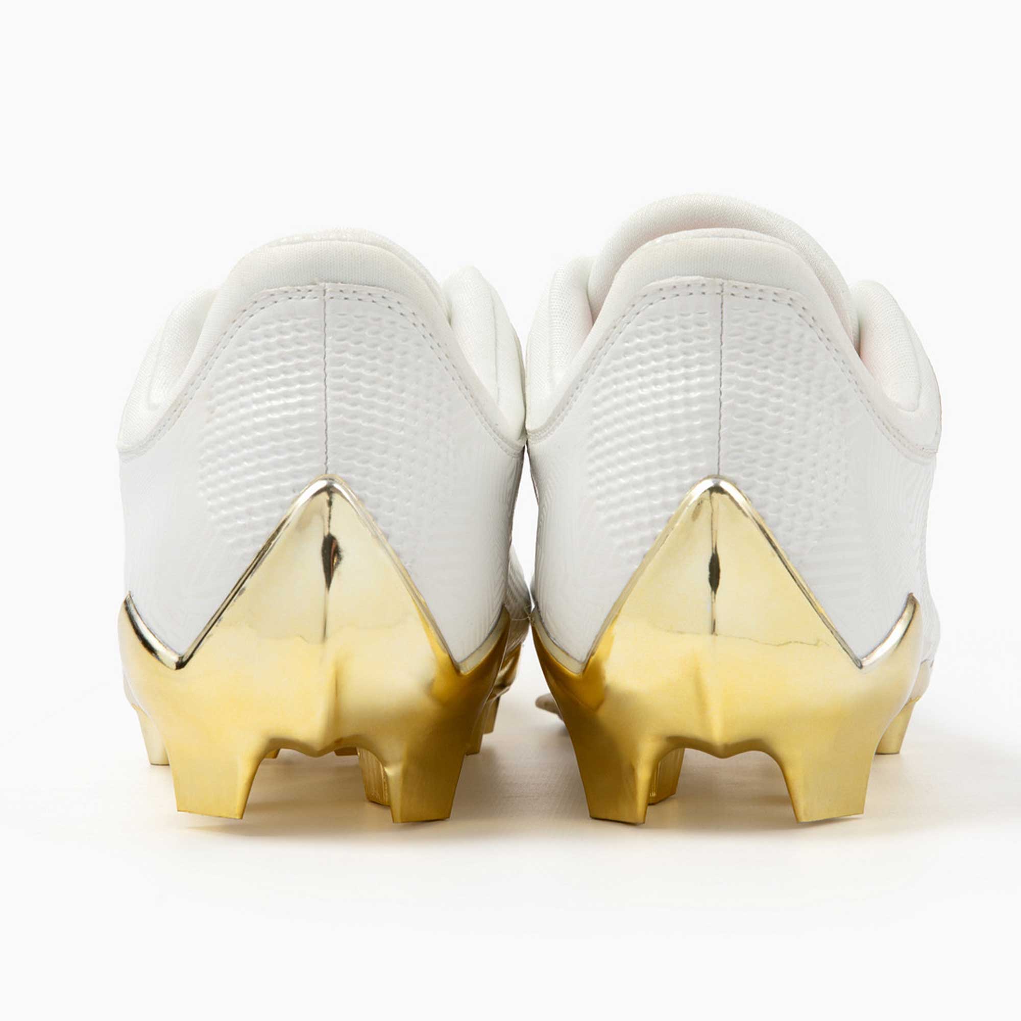 Gold Rush White & Gold Cleats — Quantum Carbon by Phenom Elite