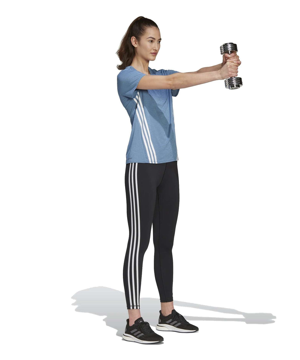 adidas Women's Trainicons 3-Stripes Tee - Altered Blue / White
