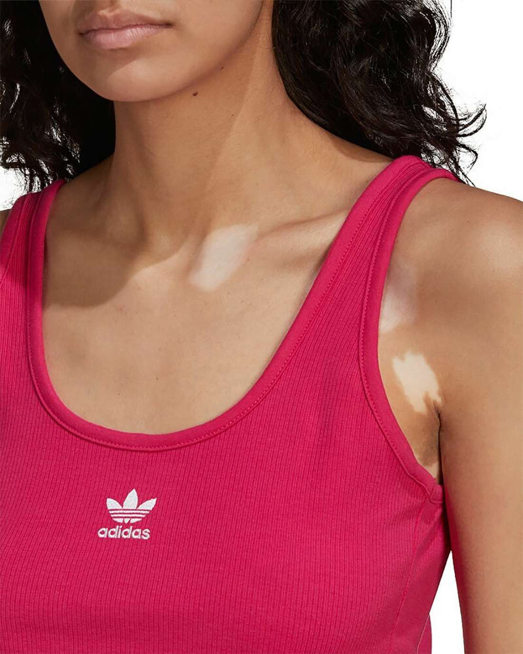 adidas Women's Adicolor Essentials Rib Tank Top - Real Magenta