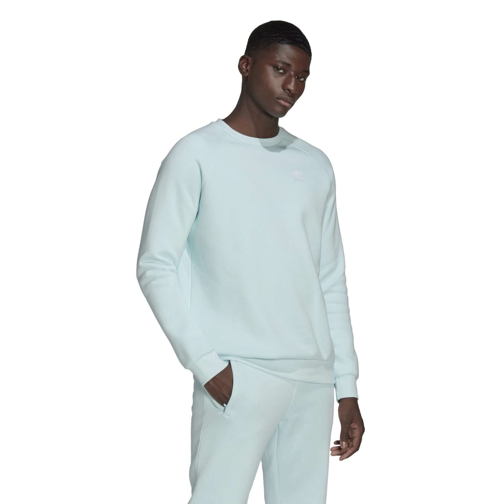 adidas Originals Men's Adicolor Essentials Trefoil Crewneck Sweatshirt - Almost Blue