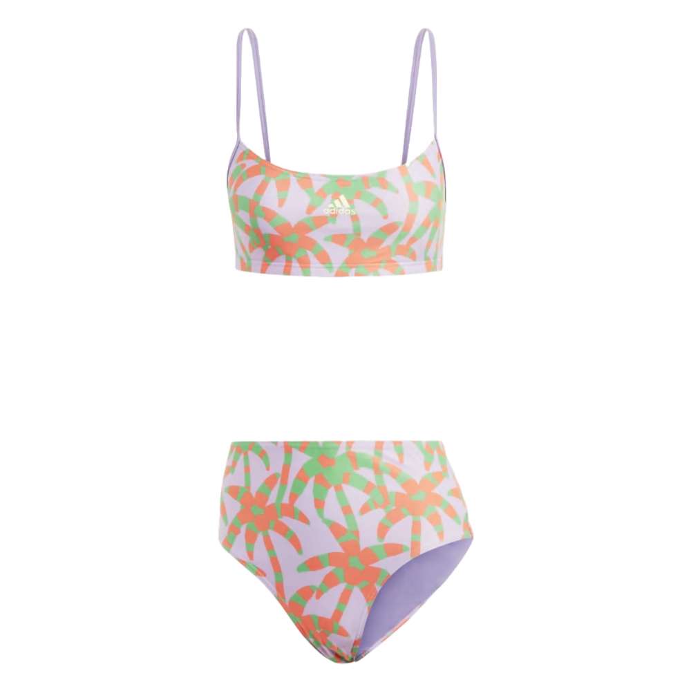 adidas Women's Essentials Farm Bikini - Purple Glow / Semi Flash Green / App Solar Red