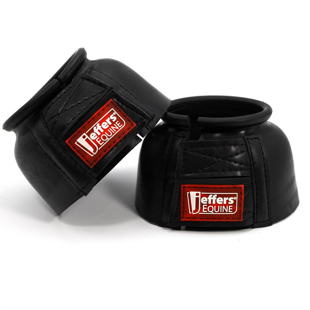 Jeffers Rubber Bell Boots for Horses with Double-Fastener, Pair