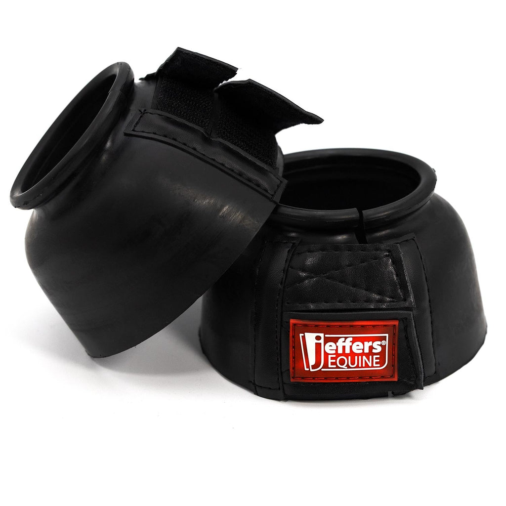Jeffers Rubber Bell Boots for Horses with Double-Fastener, Pair