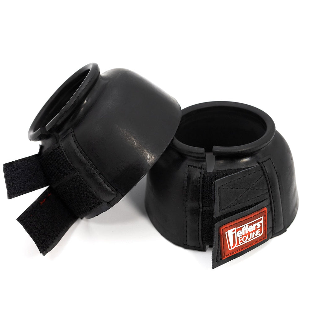 Jeffers Rubber Bell Boots for Horses with Double-Fastener, Pair