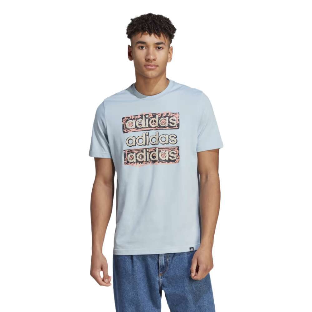 adidas Men's Sportswear Dream Doodle Multi Tee - Wonder Blue