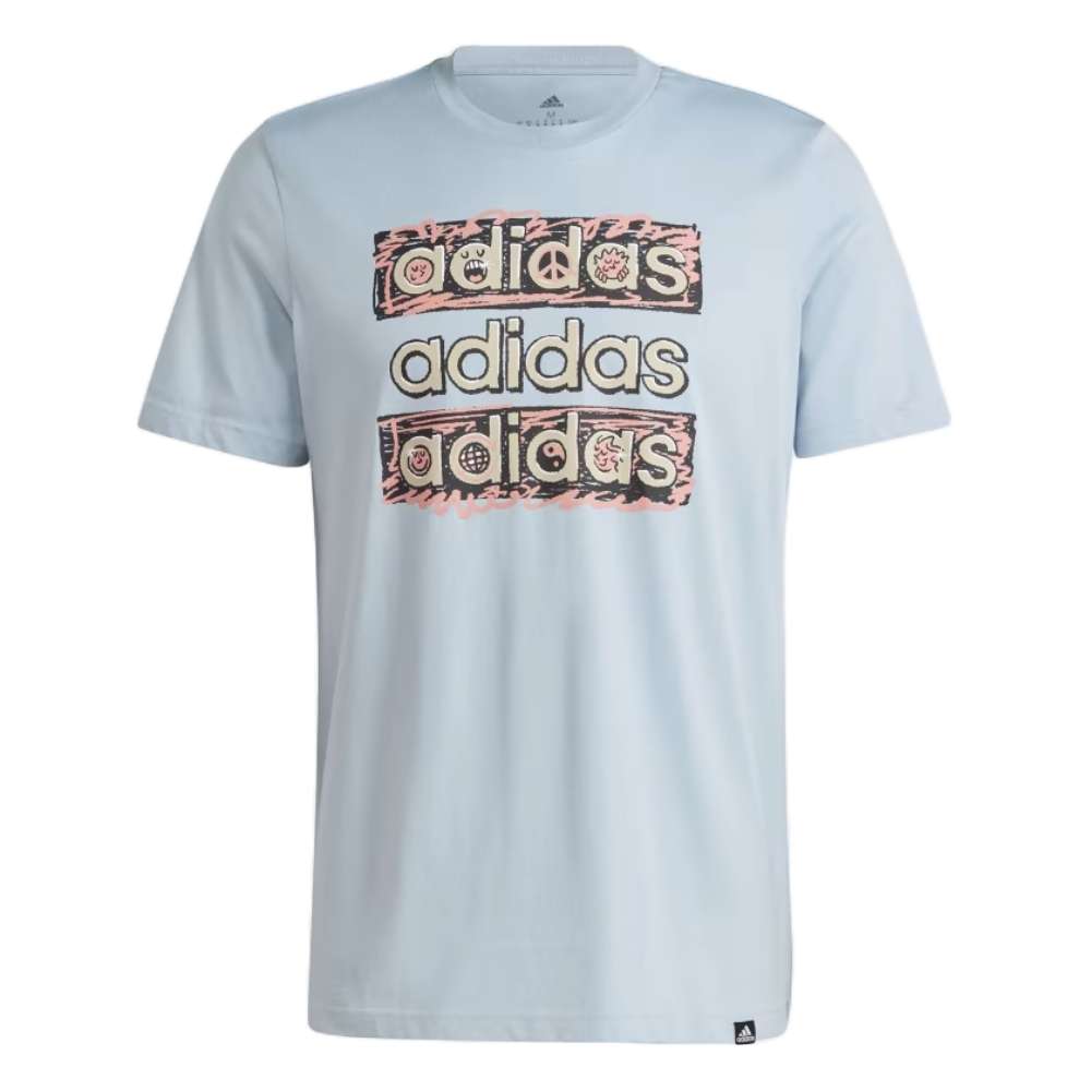 adidas Men's Sportswear Dream Doodle Multi Tee - Wonder Blue