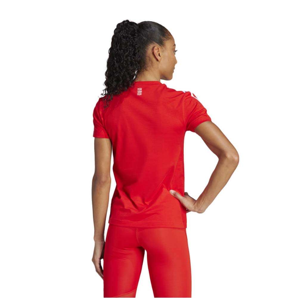 adidas Women's  FC Bayern 3 Stripes Tee - Red White