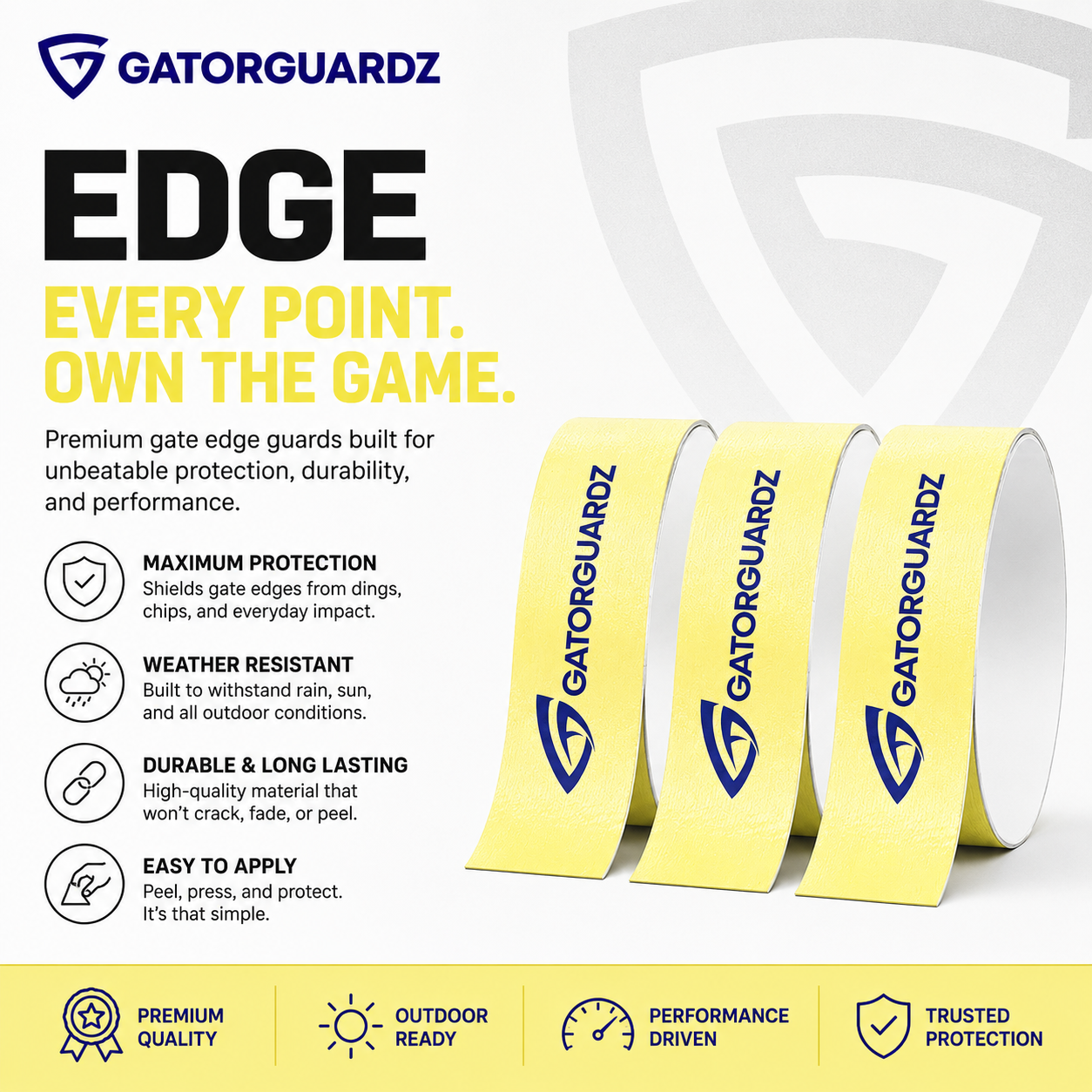 Pickleball Paddle Edge Guard Tape — Chip & Scratch Protection (3-Pack)