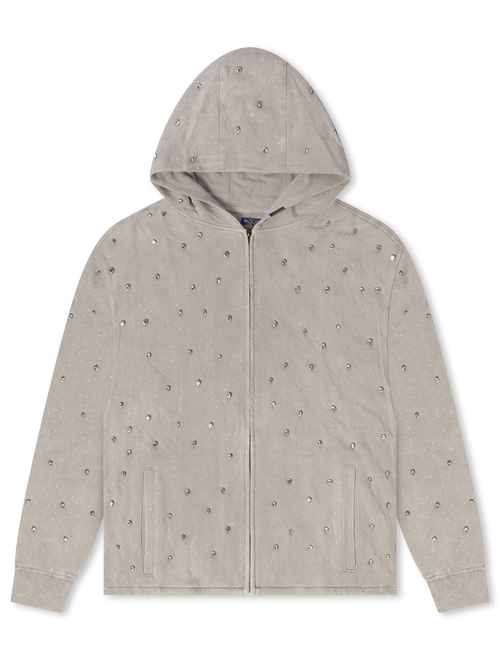 Rebel Denim Diamond Hoodie - Grey