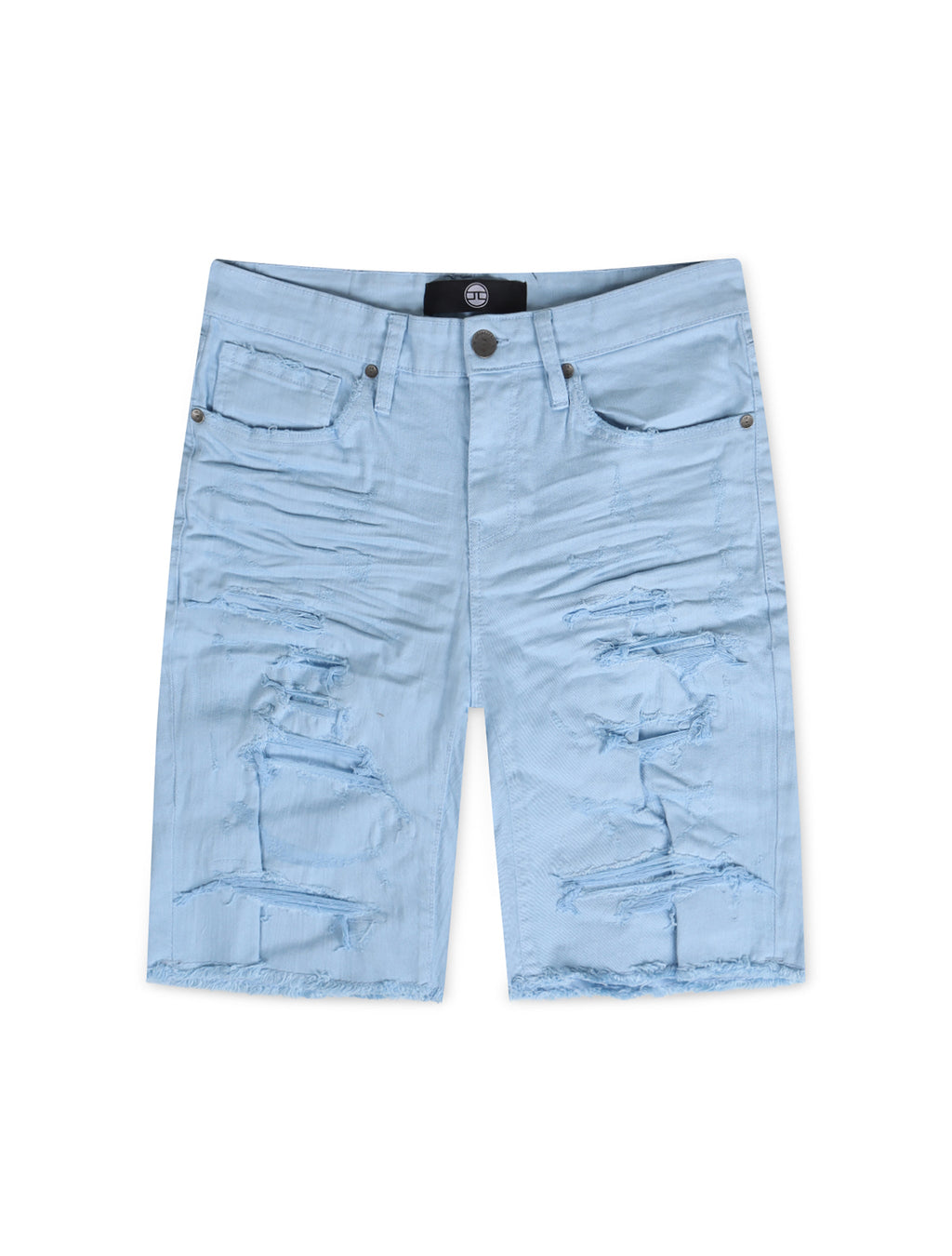 Jordan Craig Ripped And Repair Shorts - Sky Blue