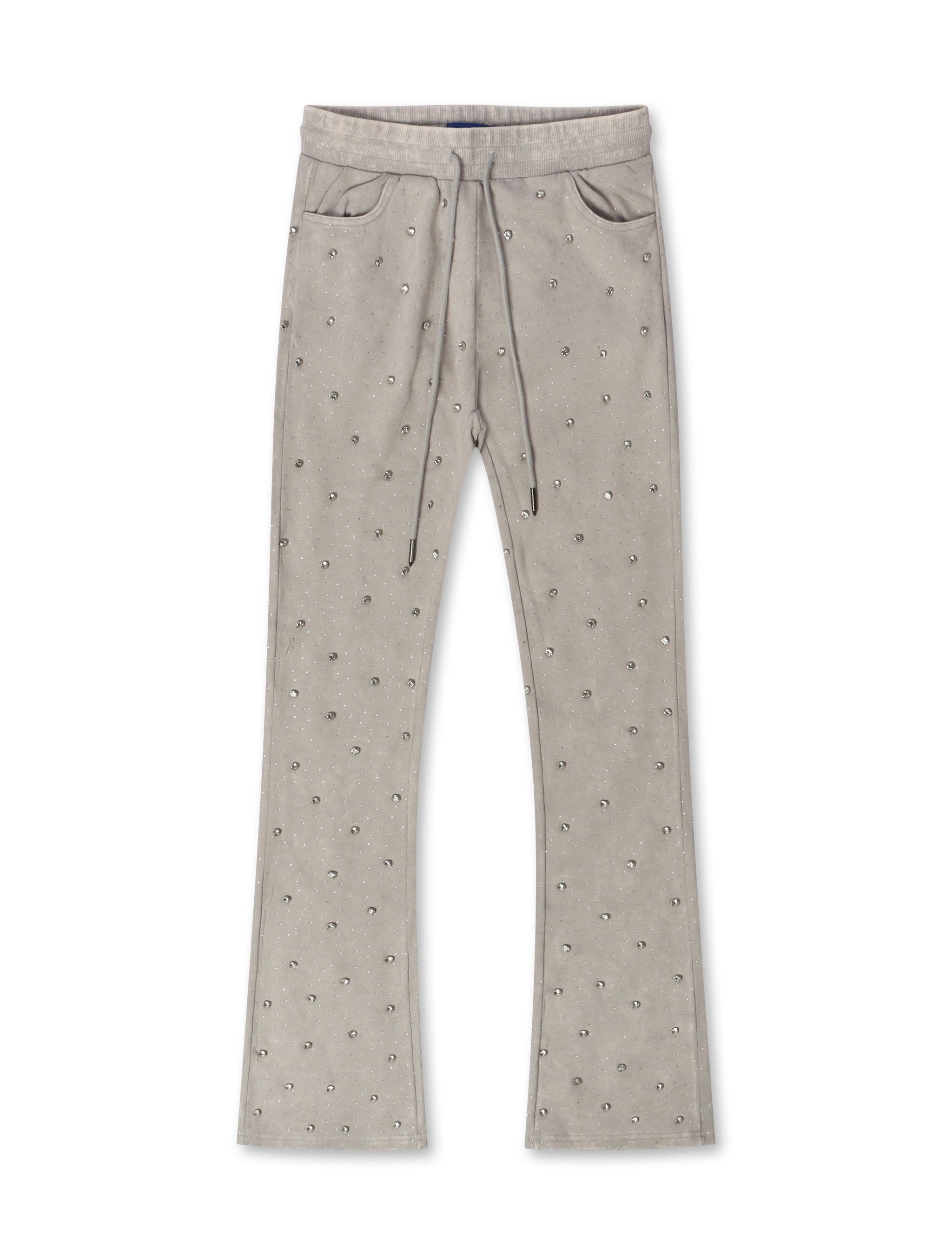 Rebel Denim Diamond Stacked Sweatpants - Grey