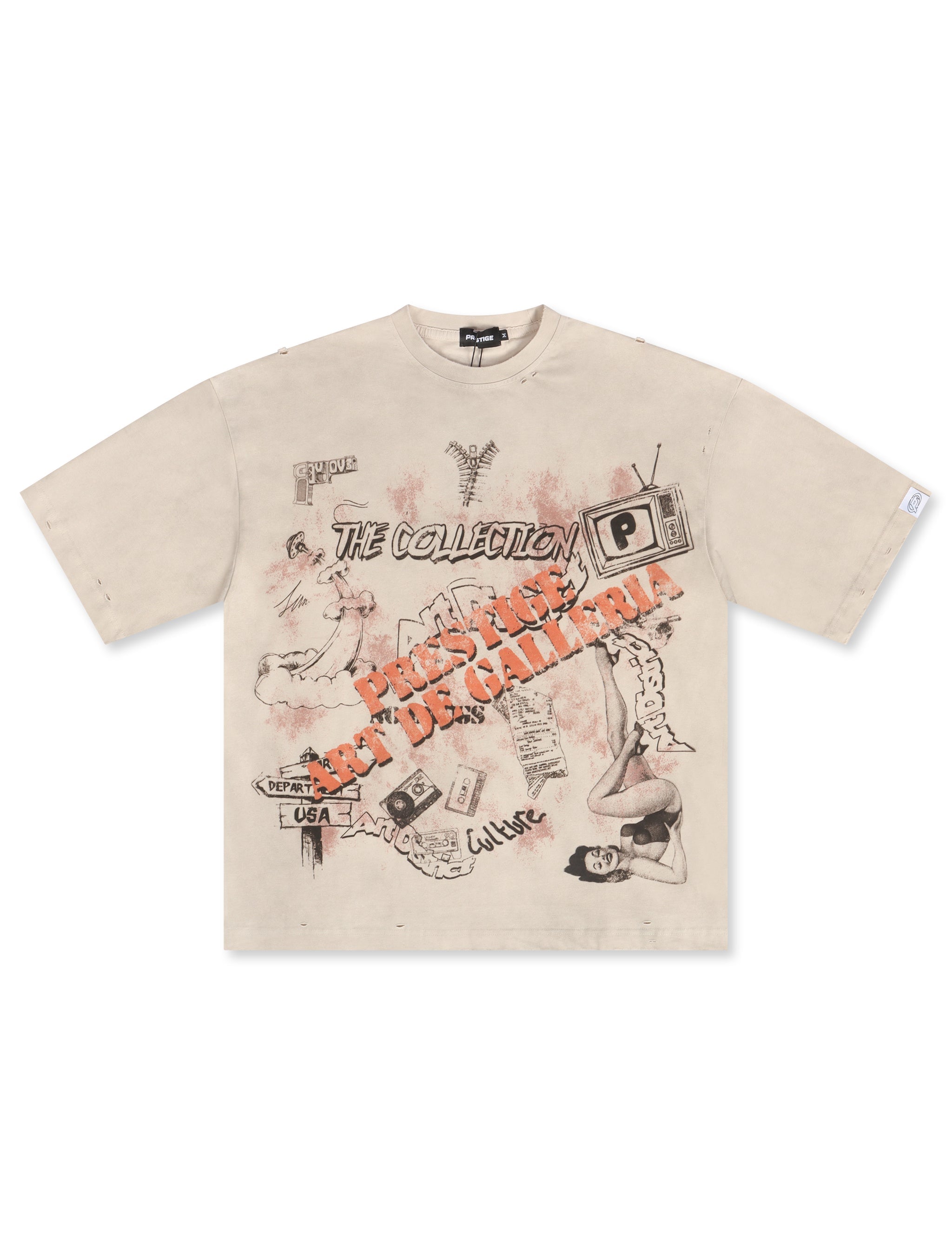 Prestige DeGalleria Boxy Fit Tee - Cream