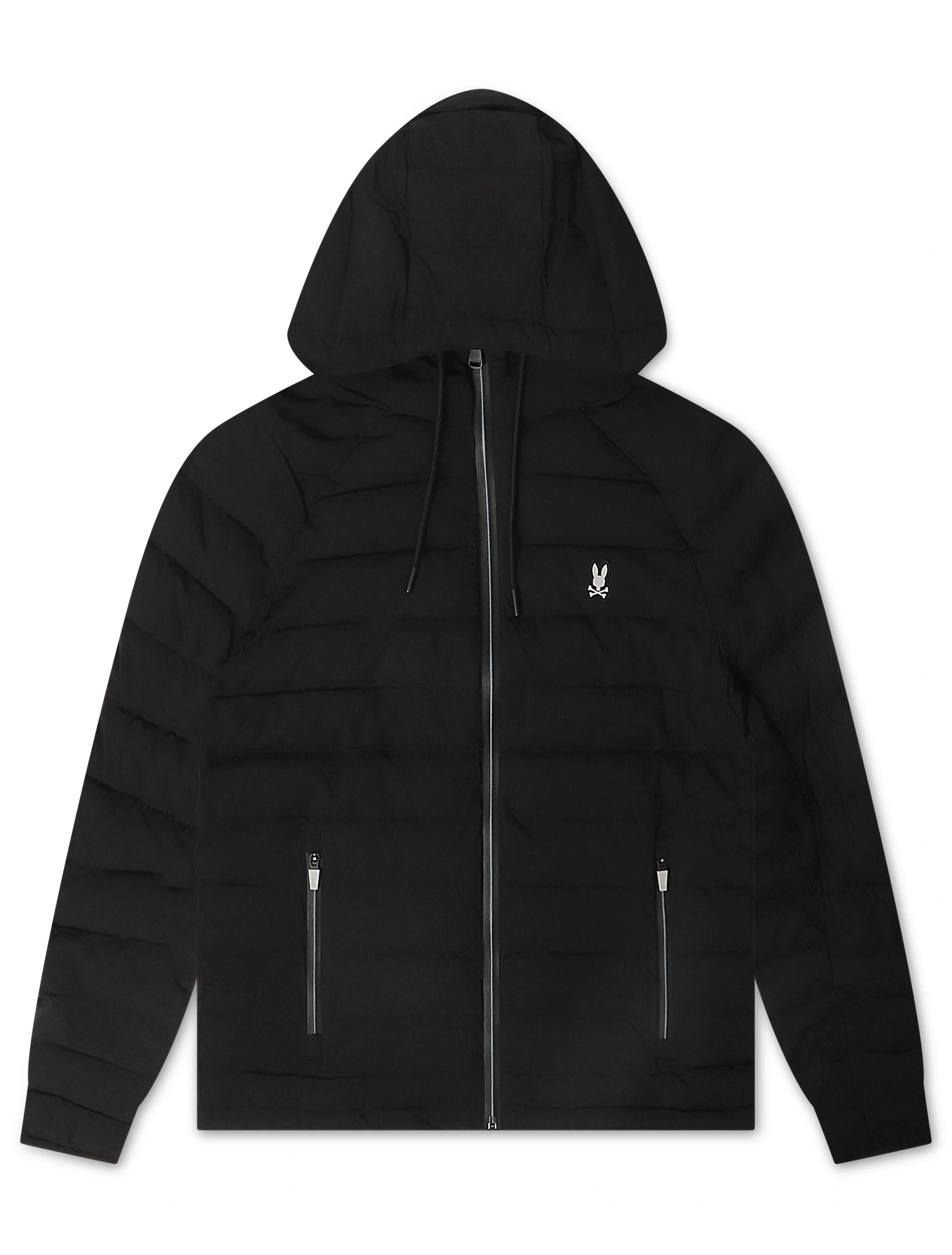 Psycho Bunny Mens Humphrey Hooded Puffer Jacket - Black